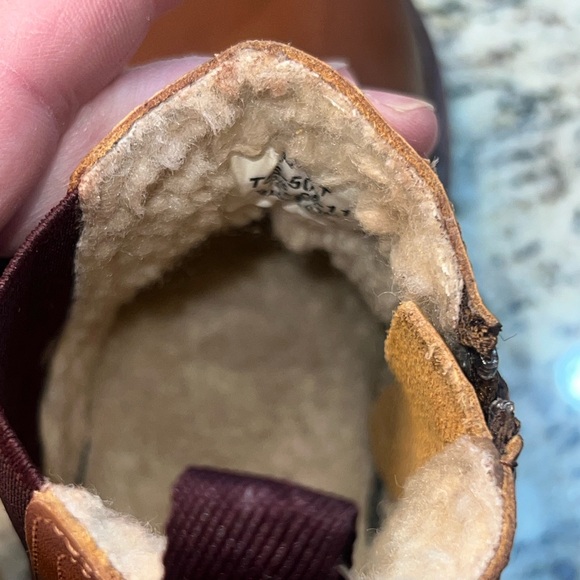 NWT Next little boy leather boots with fuzzy lining size USA 10 (kid) - Picture 10 of 10